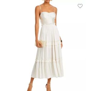 AQUA Ruched Top midi Dress